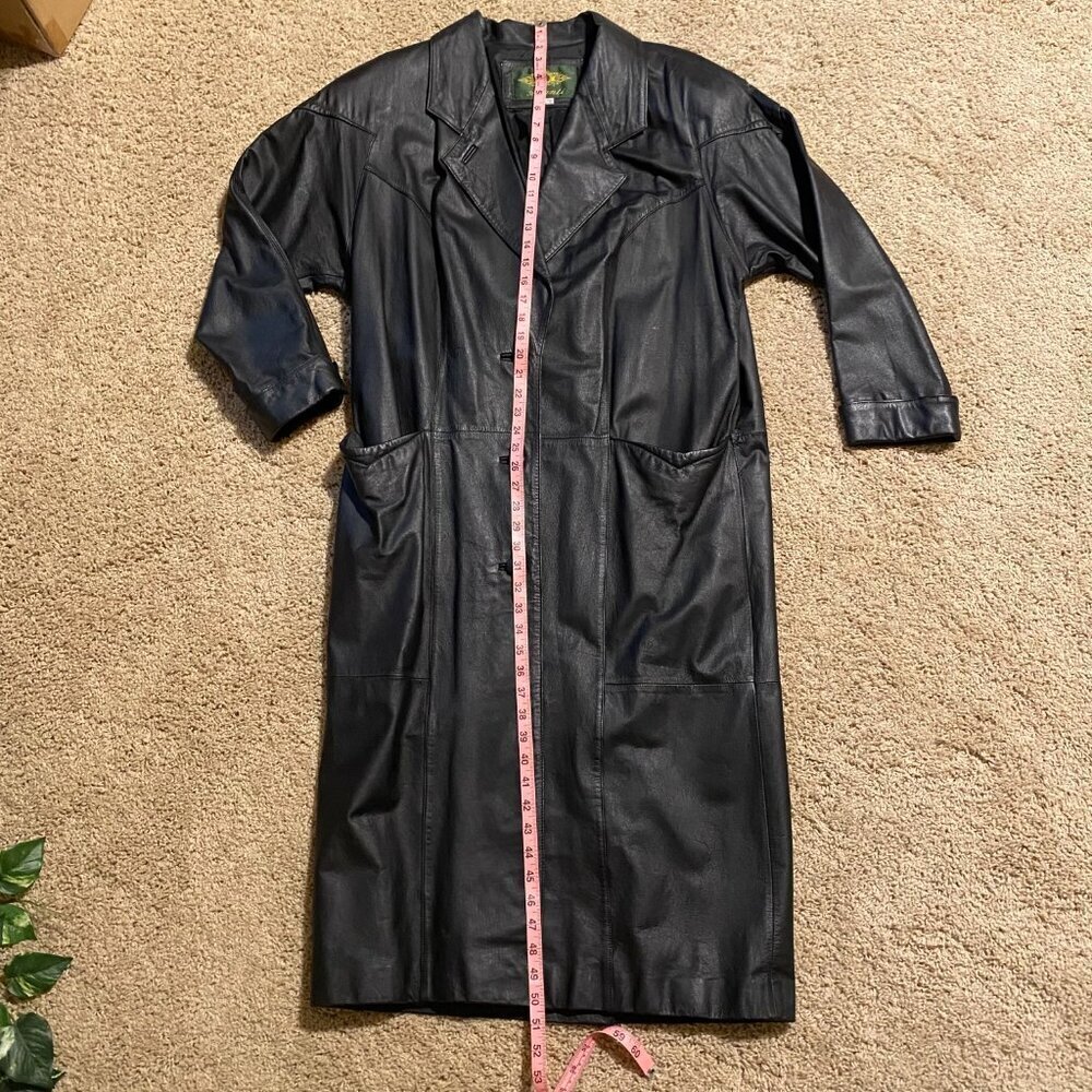VINTAGE 90's Avanti Genuine Leather Trench Coat - Picture 5 of 12
